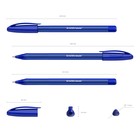Набор ручек шариковых ErichKrause U-108 Original Stick, 3 штуки, игольчатый узел 1.0 мм, цвет чернил синий, супермягкое письмо, корпус тонированный синий - фото 9272999