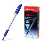 Ручка шариковая ErichKrause U-109 Classic Stick&Grip, узел 1.0 мм, грип, чернила синие - фото 319313591
