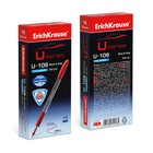 Ручка шариковая ErichKrause U-109 Classic Stick&Grip, узел 1.0 мм, грип, чернила красные - Фото 3
