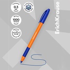 Набор ручек шариковых 3 штуки, ErichKrause U-109 Orange Stick&Grip, игольчатый узел 1.0 мм, чернила синие, супермягкое письмо, резиновый держатель, корпус оранжевый 9521497 - фото 1832228