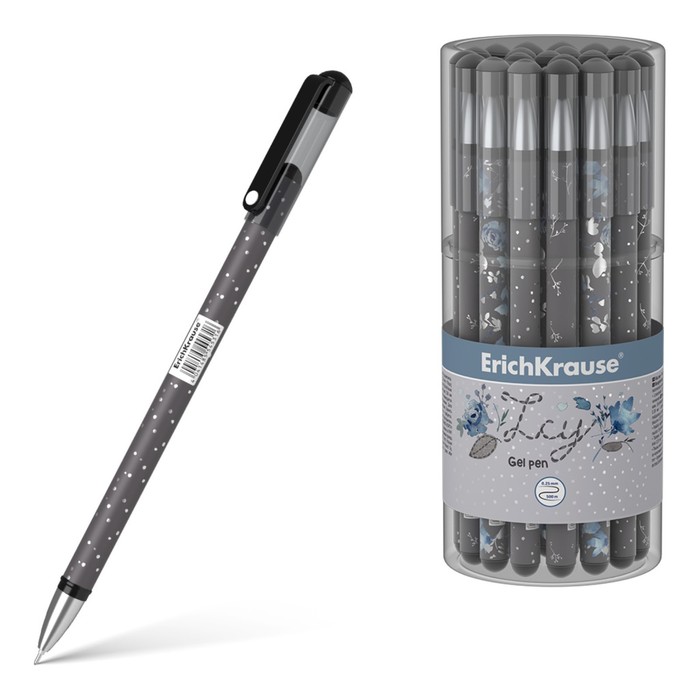 Ручка гелевая ErichKrause Frozen Beauty Stick, узел 0.38 мм, грип, чёрная - Фото 1