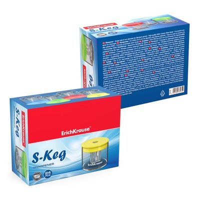Точилка ErichKrause. S-Keg, с контейнером, МИКС