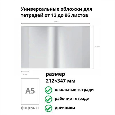 Набор обложек ПП 12 шт., 212×347 мм, 80 мкм, ErichKrause Lovely Friends, для тетрадей и дневников, фиксированная, МИКС с рисунком