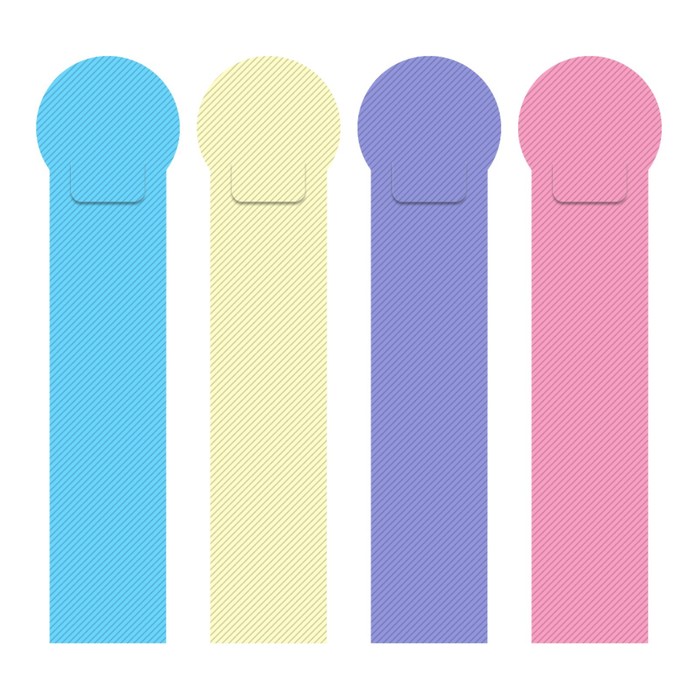 Закладка пластиковая, 4 штуки, ErichKrause Diagonal Pastel, МИКС - Фото 1
