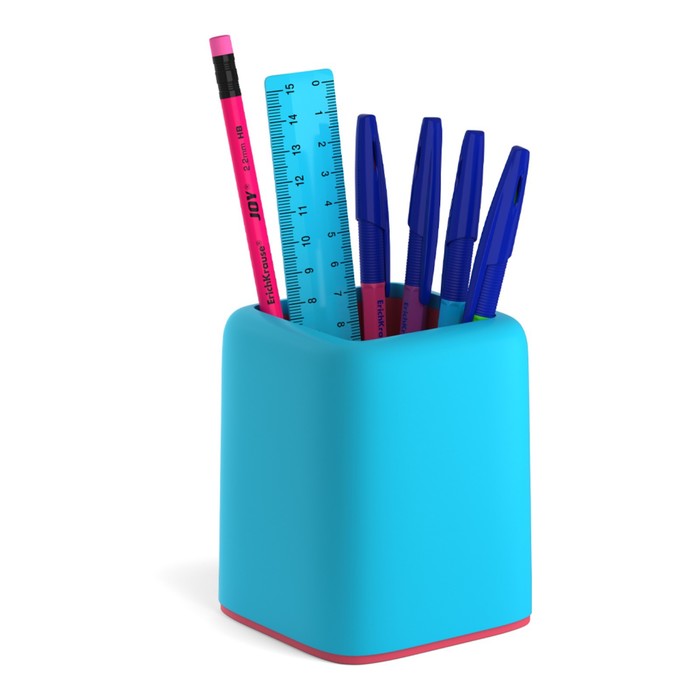 Набор настольный ErichKrause "Forte Bubble Gum", 6 предметов, голубой с розовой вставкой - Фото 1