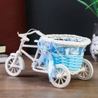 Корзинка декоративная "Велосипед с кашпо-голубая лента" 10,5х21х10 см - Фото 2