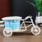 Корзинка декоративная "Велосипед с кашпо-голубая лента" 10,5х21х10 см - Фото 4