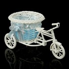 Корзинка декоративная "Велосипед с кашпо-голубая лента" 10,5х21х10 см - Фото 5