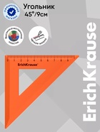 Угольник пластиковый ErichKrause. Neon Solid, 9 см, 45°, МИКС - Фото 1