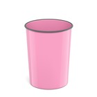 Корзина для бумаг 13.5л ErichKrause Pastel, литая, пластик, розовая - фото 319314002
