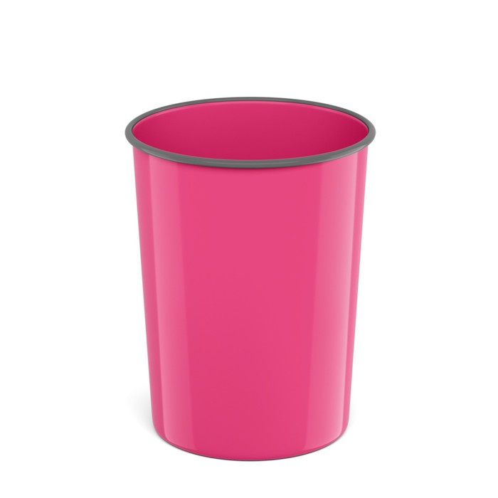 Корзина для бумаг 13.5л ErichKrause Bubble Gum, литая, пластик, розовая