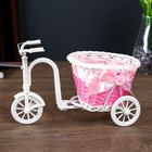 Корзинка декоративная "Велосипед с кашпо-розовая лента" 10х21х12,5 см - Фото 2