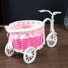 Корзинка декоративная "Велосипед с кашпо-розовая лента" 10х21х12,5 см - Фото 3