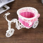 Корзинка декоративная "Велосипед с кашпо-розовая лента" 10х21х12,5 см - Фото 4