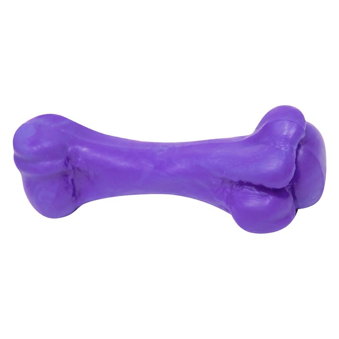 Игрушка "Кость литая" средняя Зооник 15,8 см, пластикат, фиолетовая - Фото 1