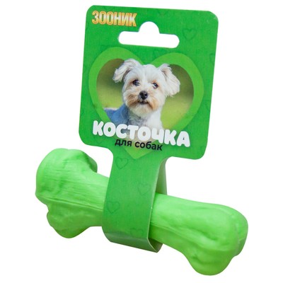 Игрушка "Кость литая" малая Зооник, 11 см, пластикат, салатовая