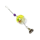 Игрушка для птиц "Шарик на цепочке с колокольчиком", d шара 4.4 см, микс цветов - фото 319314223