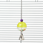 Игрушка для птиц "Шарик на цепочке с колокольчиком", d шара 4.4 см, микс цветов - Фото 2