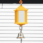 Игрушка для птиц "Зеркальность" с колокольчиком, 5,5 х 3,5 х 3 см, микс цветов - фото 24441360