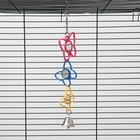 Игрушка для птиц "Бабочки" с колокольчиком, 5,5 х 26 см, микс цветов 9188421