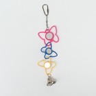 Игрушка для птиц "Бабочки" с колокольчиком, 5,5 х 26 см, микс цветов 9188421