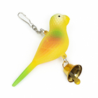 Игрушка для птиц "Птичка" с колокольчиком, 11.9 х 3.4 х 12.5 см, жёлтая - фото 298714679