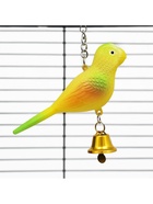 Игрушка для птиц «Птичка», 11.9×3.4×12.5 см, с колокольчиком, пластик, жёлтая - Фото 2
