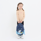 Рюкзак детский на молнии, наружный карман, цвет синий/голубой - фото 9735839