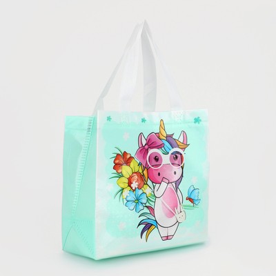 Сумка детская без застежки, бирюзовая