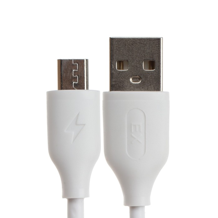 Сетевое зарядное устройство Exployd EX-Z-1433, 2 USB,  2.4 А, кабель microUSB, белое - фото 51459782