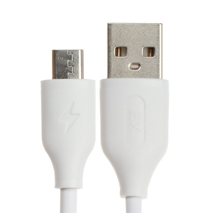 Сетевое зарядное устройство Exployd EX-Z-1437, 2 USB, 2.4 А, кабель microUSB,  белое - фото 51459801