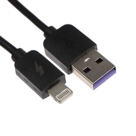 Кабель Exployd EX-K-1243, Lightning-USB, 2.4А, 1м, зарядка/передача данных, силикон, черный 9514935