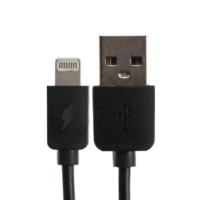 Кабель Exployd EX-K-1243, Lightning-USB, 2.4А, 1м, зарядка/передача данных, силикон, черный - фото 51459881