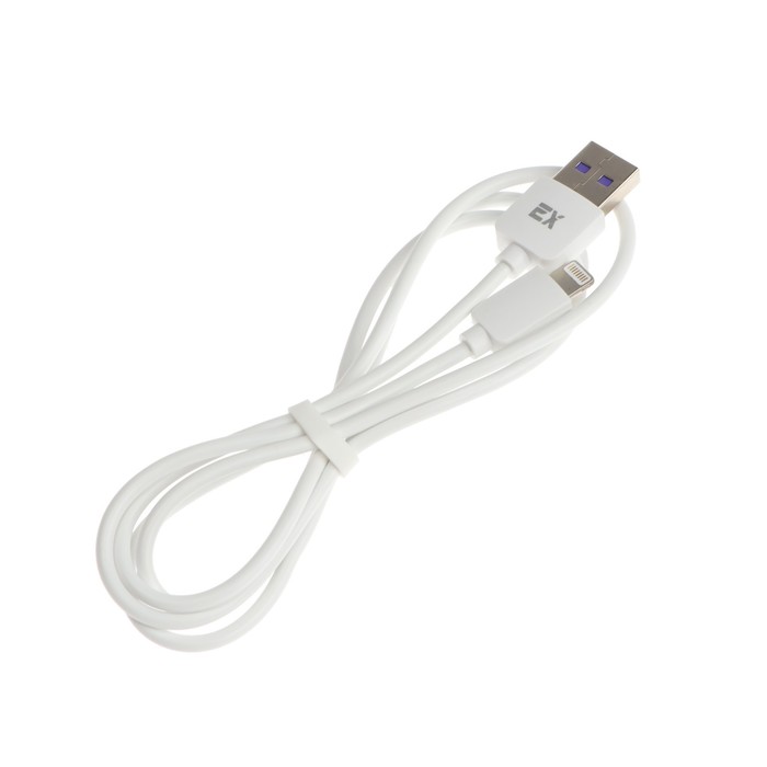 Кабель Exployd EX-K-1244, Lightning-USB, 2.4А, 1м, зарядка/передача данных, силикон, белый - фото 51459888