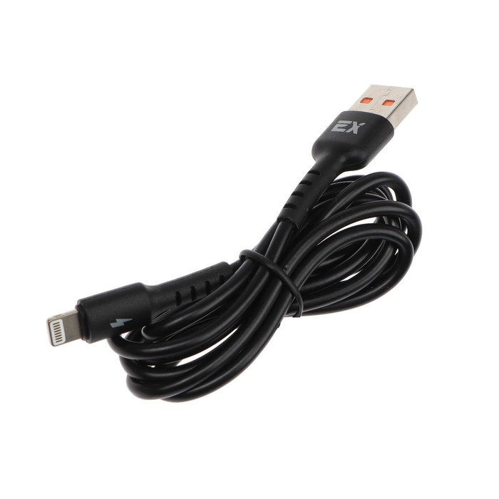 Кабель Exployd EX-K-1261, Lightning-USB, 3 А, 1 м, зарядка/передача данных, силикон, черный - фото 51459894