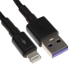 Кабель Exployd EX-K-1279, Lightning-USB, 2.4А, 1 м, зарядка/передача данных, нейлон, черный 9514939