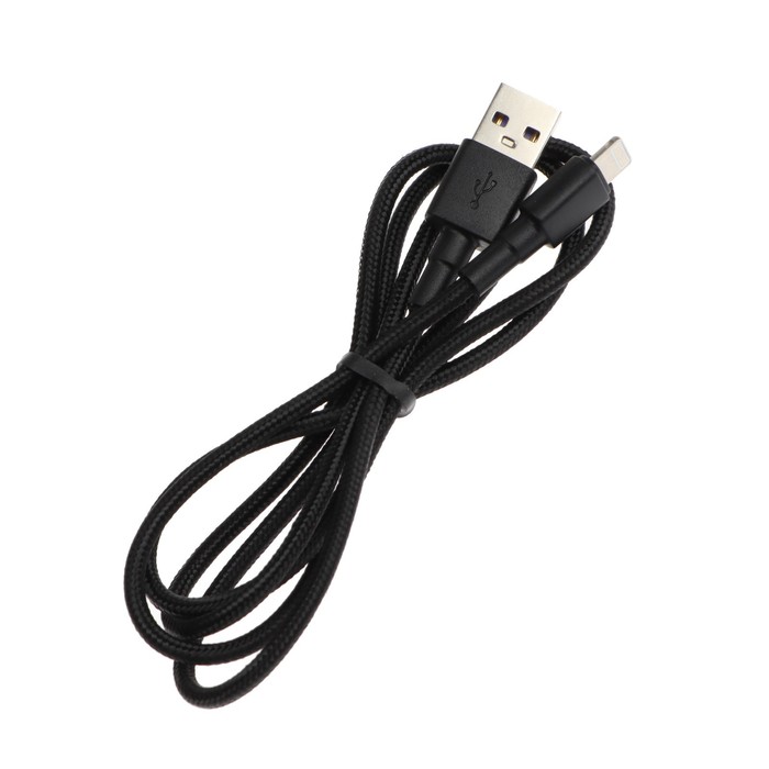 Кабель Exployd EX-K-1279, Lightning-USB, 2.4А, 1 м, зарядка/передача данных, нейлон, черный - фото 51459904