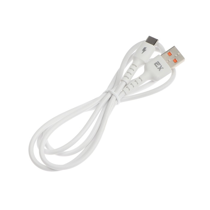 Кабель Exployd EX-K-1264, Type-C - USB, 3 А, 1 м, зарядка/передача данных, силикон, белый - фото 51459914