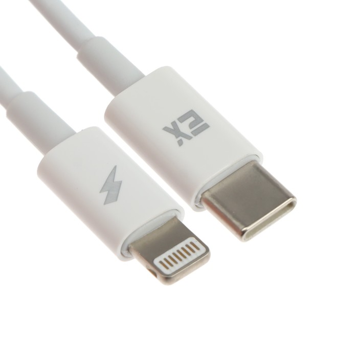 Сетевое зарядное устройство Exployd EX-Z-1168, USB-C, 3А, кабель Lightning, PD, белое - фото 51459958