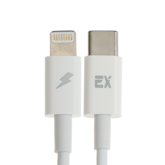 Сетевое зарядное устройство Exployd EX-Z-1168, USB-C, 3А, кабель Lightning, PD, белое - фото 51459959