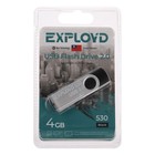 Флешка Exployd 530, 4 Гб, USB2.0, чт до 70 Мб/с, зап до 20 Мб/с, черная - фото 319314740