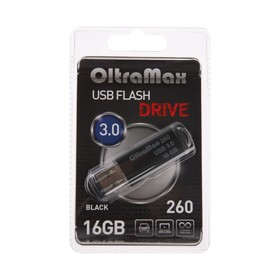 Флешка OltraMax 260, 16 Гб, USB3.0, чт до 70 Мб/с, зап до 20 Мб/с, черная 9514975