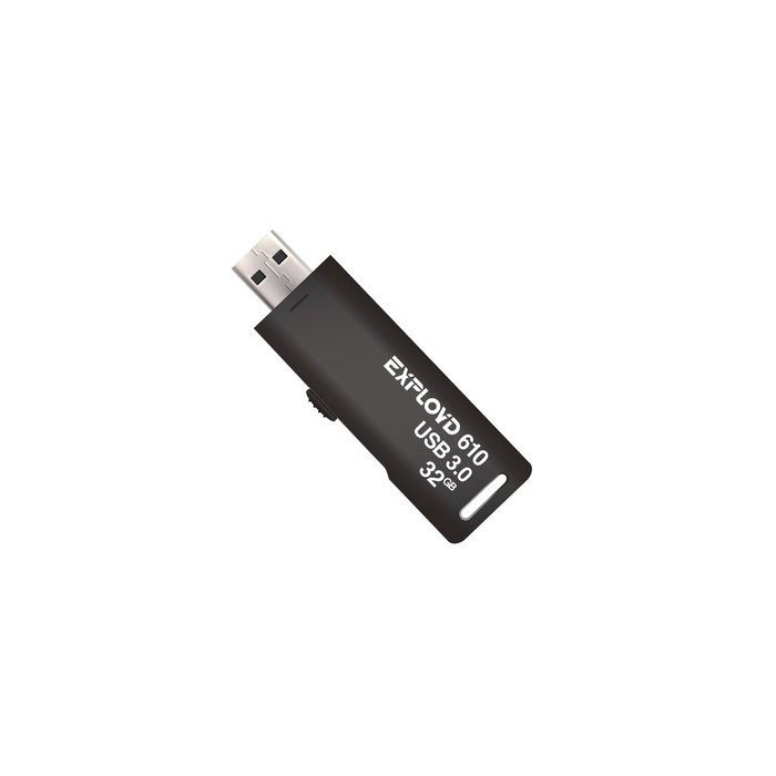Флешка Exployd 610, 32 Гб, USB3.0, чт до 70 Мб/с, зап до 20 Мб/с, черная - Фото 1