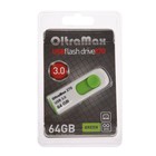 Флешка OltraMax 270, 64 Гб, USB3.0, чт до 70 Мб/с, зап до 20 Мб/с, зеленая - фото 319314798