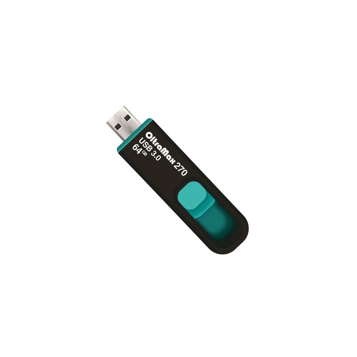 Флешка OltraMax 270, 64 Гб, USB3.0, чт до 70 Мб/с, зап до 20 Мб/с, бирюзовая - Фото 1