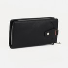 Портмоне на молнии, для купюр, для карт, для монет, цвет чёрный - фото 805361999