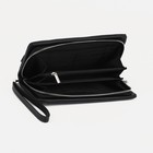 Портмоне на молнии, для купюр, для карт, для монет, цвет чёрный - фото 805362000