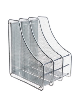 УЦЕНКА Лоток вертикальный для бумаг, 3 отделения, металлическая сетка, серый 9543286