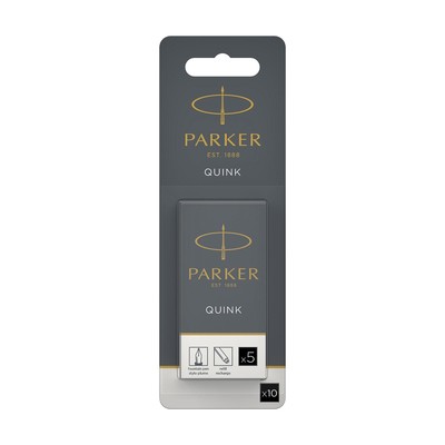 Картриджи ддя перьевой ручки набор 10шт Parker Cartridge Quink, черные, блистер 1950206