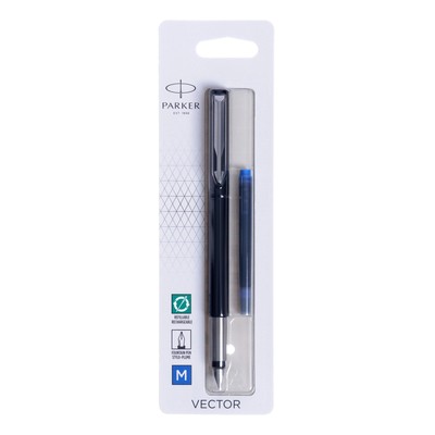 Ручка перьевая Parker VECTOR STANDARD BLACK CT, средняя 1.0мм, блистер S0881041